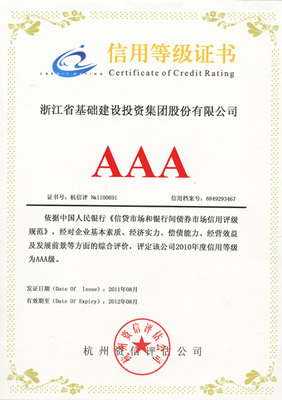 再攀新高，我集團喜獲AAA級最高信用評級
